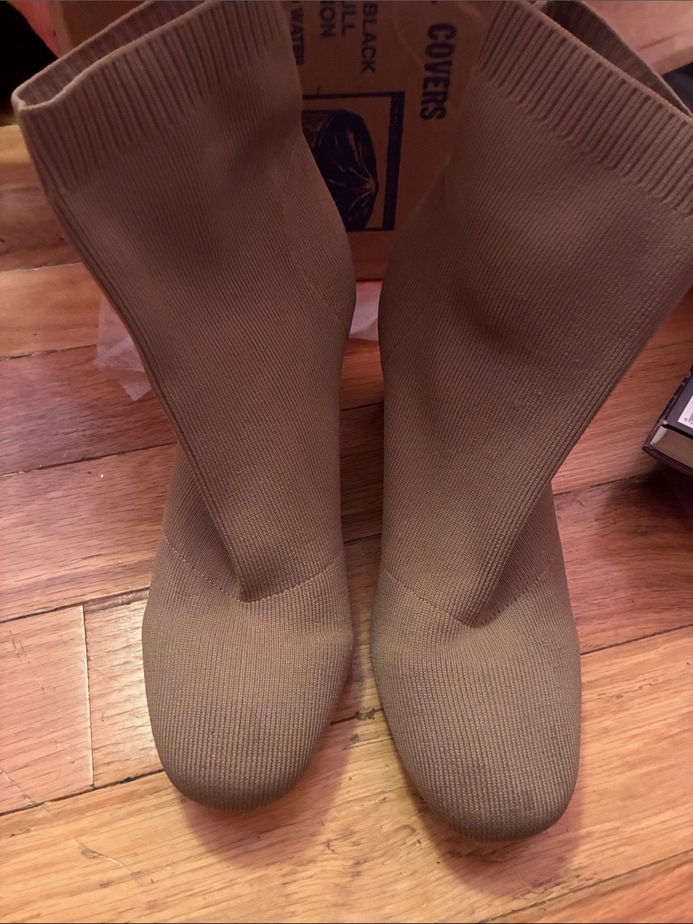 Altar'd State Knit Sock Ankle Boots in Taupe